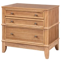 Vinsetto Hazel 3-Drawer Side Table for Living Room, Hallway, Entryway, Solid Wood Pine and MDF, 220 lbs Top Weight Capacity, Assembly Required, Natural(m-2)