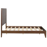 Vinsetto Mid-Century Modern Full Size Platform Bed with Solid Pine Wood Frame, Wood Slat Support, No Box Spring Needed, 400 lbs Weight Capacity, Walnut(m-10)