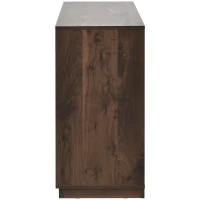 Vinsetto Mid-Century Modern 6-Drawer Dresser, Dark Walnut Finish, Smooth Metal Runners, Easy to Clean, Scratch Resistant, 47.2" x 15.7" x 31.4", Dark Brown(m-8)