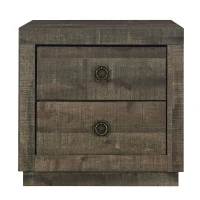 Vinsetto Farmhouse Style Rustic Brown 2-Drawer Nightstand, End Table for Bedroom and Living Room, MDF and Particleboard, 23.6" x 16.5" x 23", Rustic Brown(m-6)