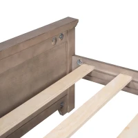 Vinsetto Farmhouse Wooden Platform Twin Size Bed with Panel Design Headboard and Footboard, Sturdy Structure, Easy Assembly, No Box Spring Needed, Ash Brown(m-7)