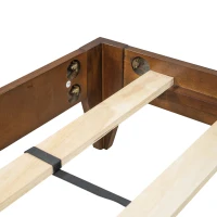 Vinsetto Mid-Century Modern Full Size Platform Bed with Solid Pine Wood Frame, Wood Slat Support, No Box Spring Needed, 400 lbs Weight Capacity, Walnut(m-7)