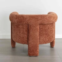 Modern Style Accent Chair, Ergonomic Armrest, Soft Seat, Durable Woven Velvet Fabric, 33.9" L x 31.9" W x 31.5" H, 330 lbs Capacity, Burnt Orange(m-4)