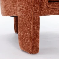 Modern Style Accent Chair, Ergonomic Armrest, Soft Seat, Durable Woven Velvet Fabric, 33.9" L x 31.9" W x 31.5" H, 330 lbs Capacity, Burnt Orange(m-7)