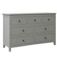 Vinsetto 7-Drawer Solid Wood Dresser with Pine Wood Frame, Smooth Glide Drawers and Safety Stops, 51.38" x 34.45" x 18.7", Gray(m-2)