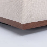 Mid Century Modern Swivel Accent Chair, 360-Degree Rotation, Rubber Wood Base, Linen Upholstery, 33.9" L x 30.3" W x 35" H, Beige(m-8)