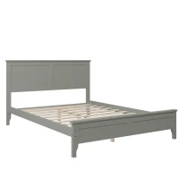 Vinsetto Modern Solid Wood Full Platform Bed, Pine Wood and MDF Frame, Slat Design Headboard, 600 lbs Weight Capacity, No Box Spring Required, 79.92" x 54.33" x 38.2", Gray(m-2)