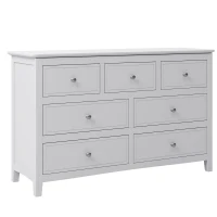 Vinsetto 7-Drawer Solid Wood Dresser with Pine Wood Frame, Metal-Glide Drawers and Safety Stops, 51.38" x 34.45" x 18.7", White(m-2)