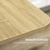 HOMCOM Foldable Dining Table, Movable Drop Leaf Table for Small Spaces with 2 Drawers, Cabinet and Caster Wheels, Folding Table for Kitchen, Dining Room, Oak(m-7)