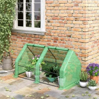 Outsunny 6' x 3' x 3' Portable Tunnel Greenhouse Outdoor Garden Mini with Large Zipper Doors & Water/UV PE Cover Green(m-1)