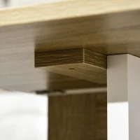 HOMCOM Foldable Dining Table, Movable Drop Leaf Table for Small Spaces with 2 Drawers, Cabinet and Caster Wheels, Folding Table for Kitchen, Dining Room, Oak(m-9)