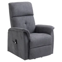 HOMCOM Power Lift Chair Electric Recliner Sofa for Elderly with Remote Control & Side Pocket for Living Room, Grey(m-11)
