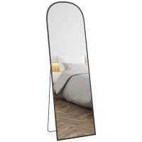 HOMCOM Arched Standing Mirror, 64" x 20" Full Length Mirror, Free Standing or Wall Mounted for Living Room, Bedroom, Black(m-11)
