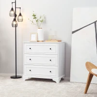 HOMCOM 3-Drawer Dresser Tower Storage Cabinet, Chest of Drawers for Bedroom, Hallway, Living Room and Bathroom, White(m-8)