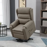 HOMCOM Lift Chair for Elderly, Power Chair Recliner with Footrest, Remote Control, Side Pockets for Living Room, Brown(m-8)