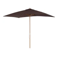 Outsunny Patio Umbrella Market Patio Sun Umbrella Rectangle Coffee(m-13)