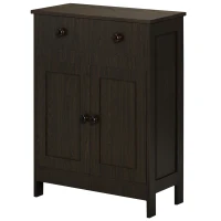 HOMCOM Bathroom Floor Cabinet, Freestanding Storage Cabinet with Drawer and Shaker Doors, Accent Cabinet, Sideboard with Adjustable Shelf, Brown(m-10)