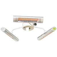 Outsunny Electric Patio Heater with 3 Heating Panels and Ultra-low Glare, Aluminum Alloy Parasol Heater with Infrared Remote Control for Garden Pergola Gazebo Umbrella, Silver(m-11)