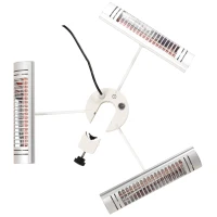 Outsunny Electric Patio Heater with 3 Heating Panels and Ultra-low Glare, Aluminum Alloy Parasol Heater with Infrared Remote Control for Garden Pergola Gazebo Umbrella, Silver(m-10)