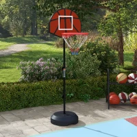 Soozier 3-5ft Basketball Hoop and Stand with Magenic Dartboard and Darts, 15" Backboard, Weighted Base for Teens Youth(m-1)