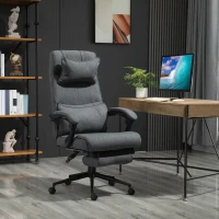 Vinsetto Office Recliner Chair Executive High Back Office Chair with Footrest, Grey(m-8)