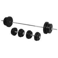 Soozier 145lbs Dumbbell & Barbell Adjustable Set Plate Bar Clamp Rod Home Gym Sports Area Exercise(m-11)
