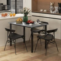HOMCOM Extending Kitchen Table For Six, Expandable Dining Table for Small Spaces, Folding Dining Table, Dark Grey(m-8)