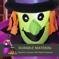 Outsunny 6ft Inflatable Halloween Witch Brews Cauldron with Flame Light, Blow-Up LED Display Indoor Outdoor for Garden, Lawn, Party, Holiday(m-5)