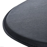 HOMCOM Modern Round Bar Table Adjustment Height Home Pub Bistro Desk Faux Leather Covered Wooden Top Chrome Base Black(m-7)
