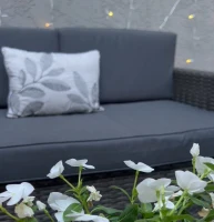 Outsunny 4 Piece Wicker Patio Furniture Set with Cushions, Outdoor Sectional Furniture with 2 Sofa, Loveseat, and Glass Top Coffee Table, Conversation Sofa Sets for Garden, Black(m-13)