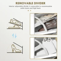 HOMCOM Shoe Storage Cabinet with 4 Flip Drawers and Adjustable Shelf, Shoe Cabinet for 16 Pairs of Shoes, White(m-6)