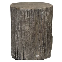 HOMCOM 17" Tall Tree Stump End Table, Concrete Sofa Side Table for Indoor and Outdoor Use, Garden Stool(m-11)