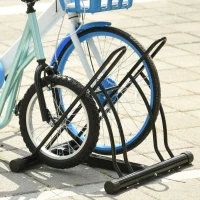 Soozier Bike Rack Floor Stand, 2 Bike Direction Adjustable Bicycle Park for Garage, Free Standing Storage(m-10)