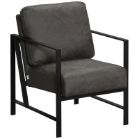 HOMCOM Industrial Accent Chairs with Cushioned Seat and Back, Gray(m-11)