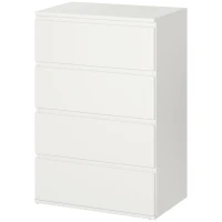 HOMCOM 4 Drawer Cabinet Storage Cupboard Freestanding Organiser Unit White(m-11)