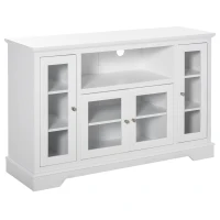 HOMCOM Sideboard Buffet Cabinet with Storage, Kitchen Cabinet Coffee Bar Cabinet with Glass Doors for Living Room, Kitchen, White(m-11)