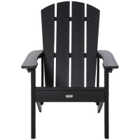 Outsunny Adirondack Chair, HDPE Fire Pit Chair, Weather Resistant Outdoor Chair for Patio, Garden, Backyard, Lawn, Black(m-11)