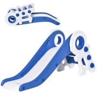 Qaba Folding Kids Slide, Activity Freestanding Climber for Ages 1-3 Years, Indoor and Outdoor Exercise Playset Toy Center, with Cartoon Astronaut Shape, Blue(m-11)