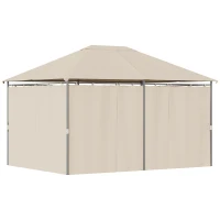 Outsunny 10' x 13' Outdoor Patio Gazebo Canopy Shelter with 6 Removable Sidewalls, & Steel Frame for Garden, Lawn, Backyard and Deck, Khaki(m-13)