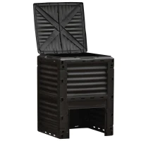 Outsunny Garden Compost Bin 80 Gallon Outdoor Large Capacity Composter Fast Create Fertile Soil Aerating Box, Easy Assembly, Black(m-11)
