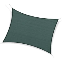 Outsunny 16' x 20' Sun Shade Sail Canopy Outdoor Shade Sail Cloth for Patio Deck Yard with D-Rings and Rope Included, Green(m-11)