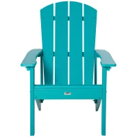 Outsunny Adirondack Chair, HDPE Fire Pit Chair, Weather Resistant Outdoor Chair for Patio, Garden, Backyard, Lawn, Turquoise(m-11)