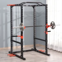 Soozier Adjustable Power Tower Dip Station Pull Up Bar Squat Rack Power Cage At Home Workout Equipment, Upper Body Strength Training Equipment(m-10)