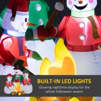 Outsunny 5 FT Christmas Inflatable Snowman Family, Xmas Blow Up Snowman Family with LED Lights for Indoor, Outdoor, Lawn, Party(m-4)