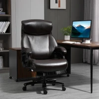 Vinsetto Big and Tall Executive Office Chair 396lbs with Wide Seat, Home High Back PU Leather Chair with Adjustable Height, Swivel Wheels, Brown(m-10)