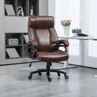 Vinsetto Big and Tall Office Chair, 400 lbs, Executive Comfy Computer Chair with PU Leather, Swivel Wheels, Brown(m-10)