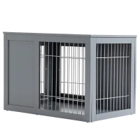 PawHut Furniture Style Dog Crate End Table, w/ Double Doors for Small & Medium Dogs(m-13)