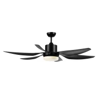 HOMCOM 52" Reversible Indoor Ceiling Fan with Light, Modern Mount LED Lighting Fan with Remote Control, for Bedroom, and Living Room, Black(m-11)
