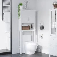 kleankin Over the Toilet Storage, Bathroom Cabinets Over Toilet, Cabinet Above Toilet with Doors and Shelves(m-8)