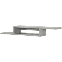 HOMCOM Wall Mounted Media Console, Floating TV Stand, Entertainment Center Unit, Grey(m-11)